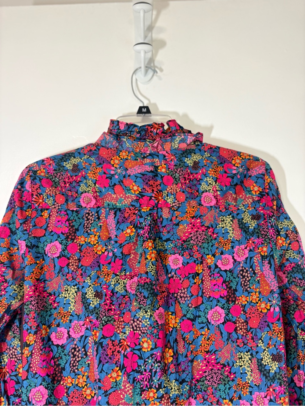 J.Crew Liberty London Ciara Floral Print Button Down Ruffle Collar Top Sz M - Picture 7 of 12